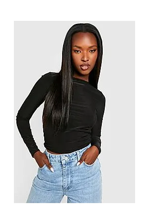 Boohoo Double Layer Crew Neck Long Sleeve Top