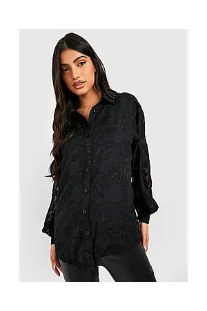 Boohoo Maternity Oversized Burnout Floral Shirt