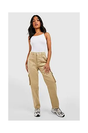 Boohoo Petite Washed Loose Fit Cargo Jeans