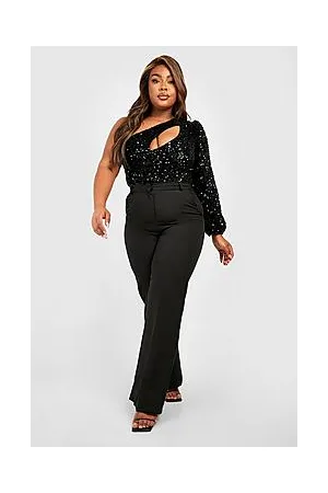Boohoo Plus One Shoulder Cut Out Bodysuit