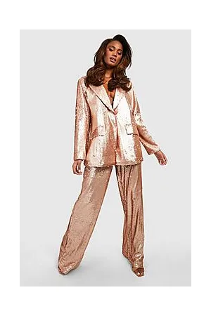 Boohoo Matte Sequin Wide Leg Trousers