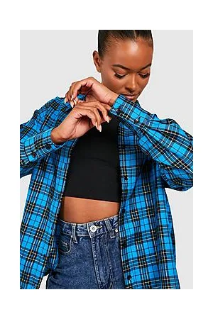 Boohoo Tall Check Oversized Shirt