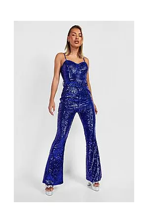 Boohoo Sequin Flare Leg Jumpsuit