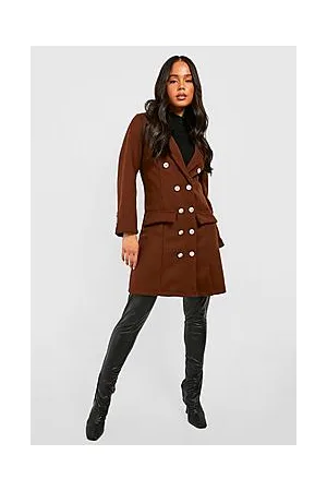 Boohoo Petite Double Breasted Wool Look Coat