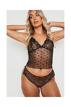 Boohoo Plus Star Embroidered Cami Lingerie Set