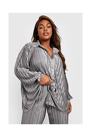Boohoo Plus Premium Plisse Shirt