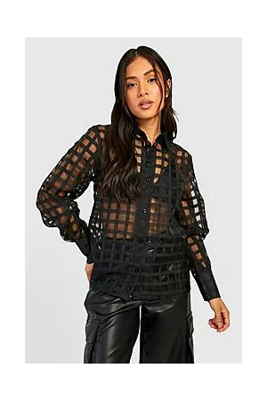 Boohoo Petite Sheer Check Shirt