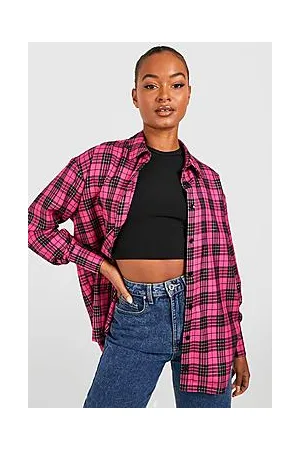 Boohoo Tall Check Oversized Shirt