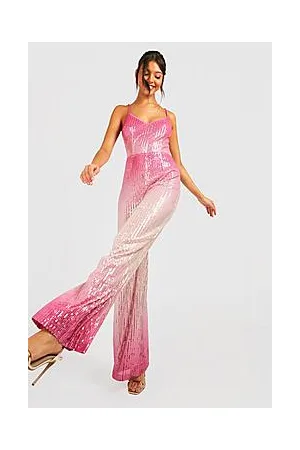 Boohoo Ombre Sequin Wide Leg Jumpsuit