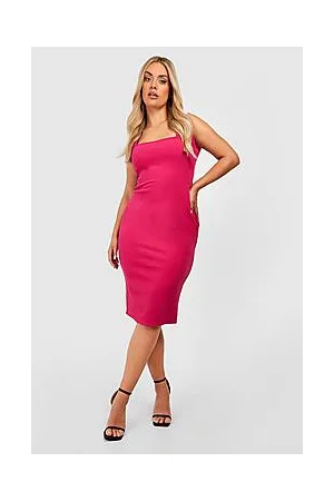 Boohoo Plus Square Neck Midi Dress