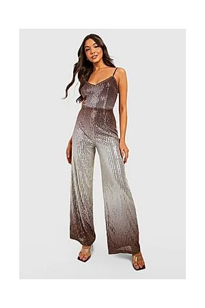 Boohoo Ombre Sequin Wide Leg Jumpsuit
