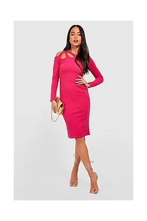 Boohoo Petite Cut Out Twist Detail Midi Dress