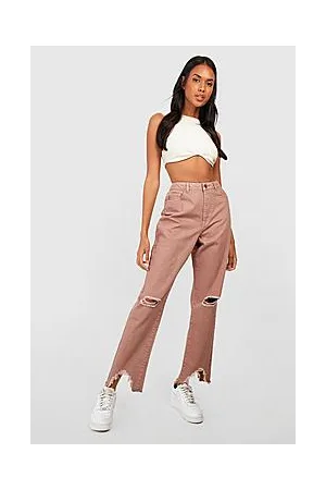 Boohoo Ripped Distressed High Waisted Mom Jeans