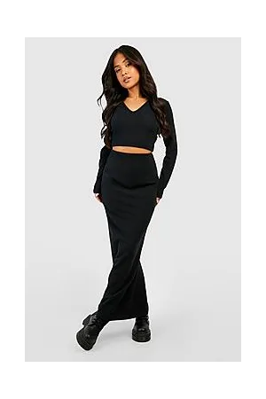Boohoo Petite Ripple Rib Maxi Skirt
