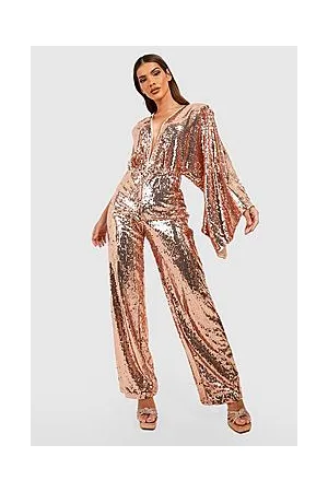 Boohoo Drape One Shoulder Wide Leg Jumpsuit