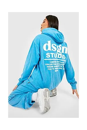 Boohoo Dsgn Studio Back Print Overdyed Hooded Tracksuit