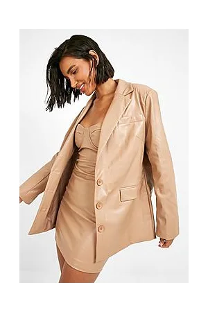 Boohoo Leather Look Relaxed Fit Blazer