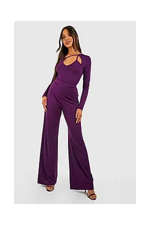 Boohoo Textured Slinky Wide Leg Trousers