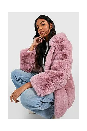Boohoo Faux Fur Hooded Coat