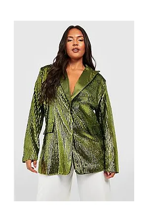 Boohoo Plus Matte Sequin Oversized Blazer