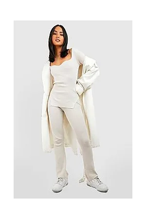 Boohoo Rib Knitted Relaxed Wide Leg Set