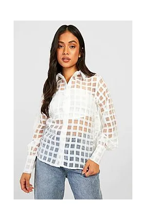 Boohoo Petite Sheer Check Shirt