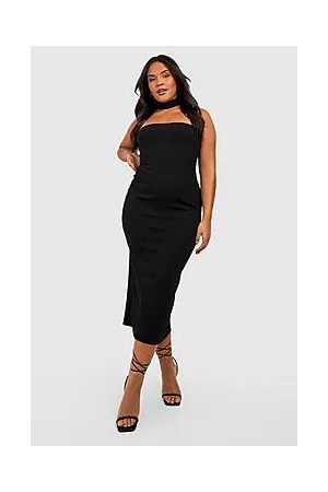 Boohoo Plus Bandeau Choker Midaxi Dress