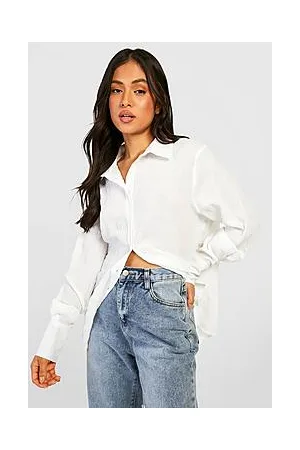Boohoo Petite Textured Large Cuff Shirt
