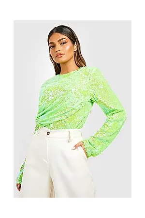 Boohoo Shoulder Pad Drape Detail Bodysuit