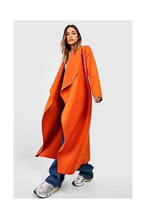 Boohoo Super Oversized Waterfall Wool Look Coat