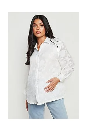 Boohoo Maternity Oversized Burnout Floral Shirt