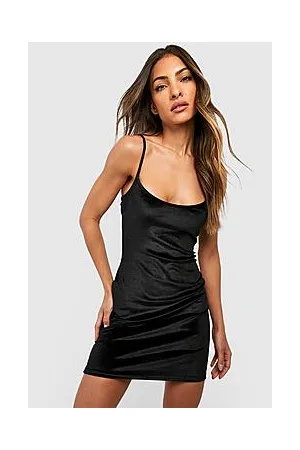 Boohoo Velvet Strappy Mini Party Dress