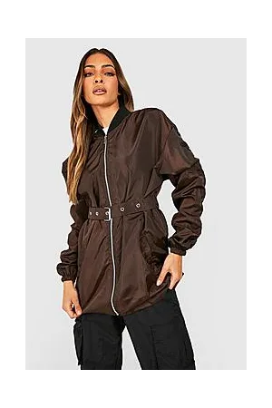 Boohoo Oversized Belted Bomber Jacket