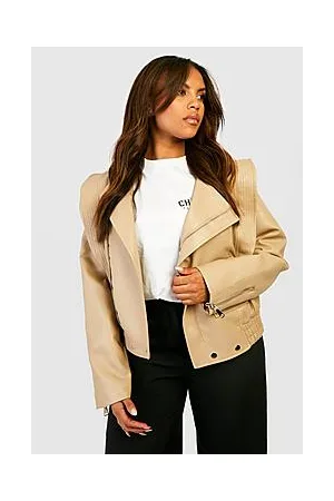 Boohoo Plus Pocket Front Faux PU Leather Jacket