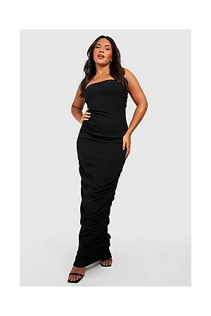 Boohoo Plus Bandeau Ruched Side Midaxi Dress