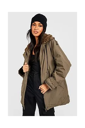 Boohoo Reversible Faux Fur Lined Parka
