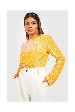 Boohoo Shoulder Pad Drape Detail Bodysuit