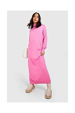 Boohoo Fine Knit Roll Neck Knitted Midaxi Dress