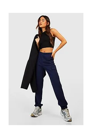 Boohoo High Waisted Crepe Cargo Joggers
