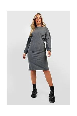 Boohoo Plus Longline Midi Sweat Dress