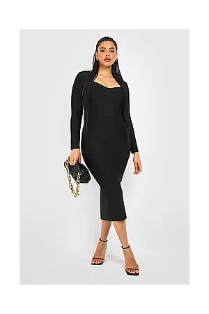 Boohoo Plus Corset Detail Bandage Midi Dress