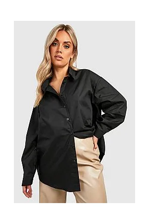 Boohoo Plus Poplin Longline Shirt
