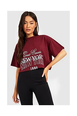 Boohoo New York Print Cropped Oversized T-shirt