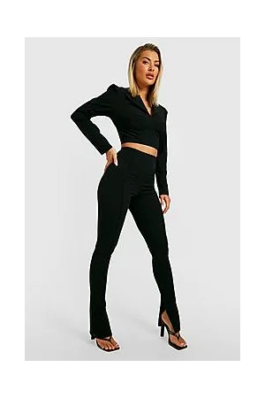 Boohoo Contour Seamed Suba High Waisted Split Hem Leggings