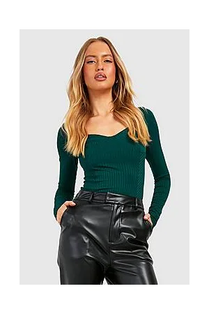Boohoo Tall Rib Longsleeve Corset Top