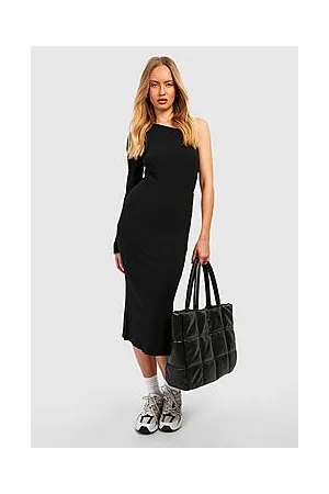 Boohoo Tall Knitted Rib Split Front Mix And Match Midi Skirt