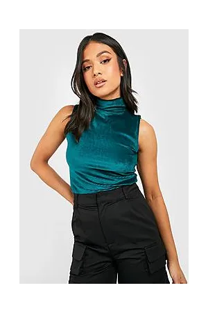 Boohoo Petite Velvet Rib Bodysuit