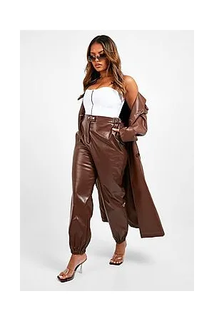 Boohoo Plus Premium PU Leather Look Cuffed Trousers
