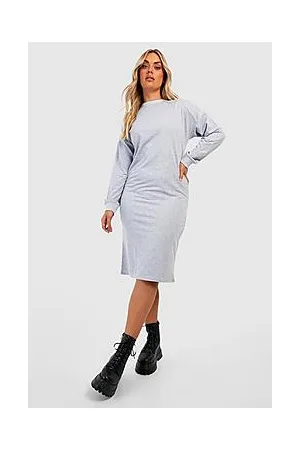 Boohoo Plus Longline Midi Sweat Dress