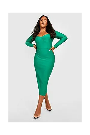 Boohoo Plus Corset Detail Bandage Midi Dress